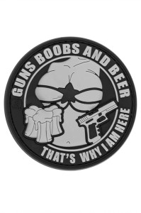 Guns Boobs and Beer Patch - gumowa naszywka