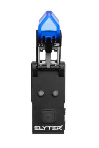 Klips taktyczny z niebieskim wskaźnikiem światła włączający się na komorze, sprzęt taktyczny do mocowania akcesoriów.