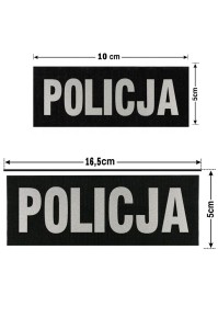 Rzepy odblaskowe "POLICJA" na kamizelkę (komplet)