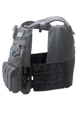 czarny cummerbund #holdtheline do kamizelki policynej