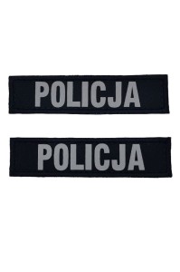 Rzepy odblaskowe "POLICJA" na bluzę/combat (komplet) granatowe