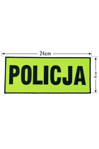 Duży rzep odblaskowy  jaskrawy "POLICJA" na kamizelkę  