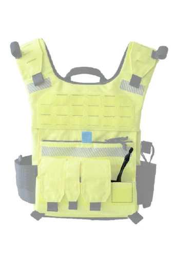 Czarny uchwyt gumkowy na radio – montaż na kamizelce MOLLE