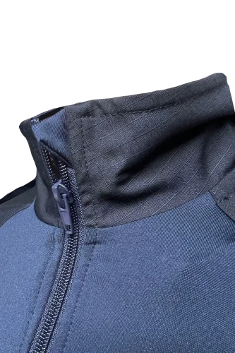 granatowy kołnierzyk z suwakiem w bluzie combat shirt holdtheline