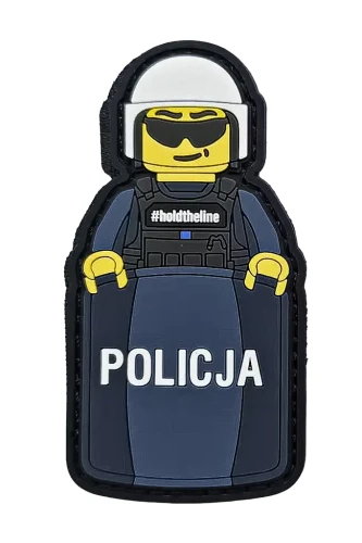 Policjant OPP - gumowa naszywka z rzepem, widok z przodu