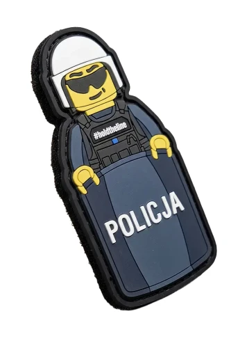 Policjant OPP - gumowa naszywka z rzepem, widok z boku