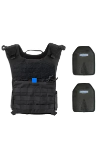 Zestaw #holdtheline Kamizelka patrolowa policyjna ZTAC-2 molle + 2 płyty (czarna)