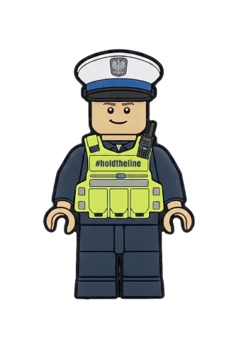 Policjant WRD - gumowa naszywka z rzepem, widok z przodu