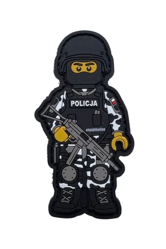 Policjant SPAP AT1 - gumowa naszywka z rzepem - widok z przodu